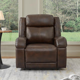 Watson & Whitely Genuine Leather Power Recliner Chairs for Adults, Wall Hugger RV Recliner with Power Headrest & Charging Ports, Electric Recliner Sofa Chair for Living Room, Dark Brown Watson & Whitely
