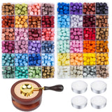 Aottom Wax Seal Kit, 48 Colors 1248 Pcs Sealing Beads with Melting Pot, Spoon, Tea Light Candles, Wax Seal Stamp Kit for Wedding Invitation, Gifts, Envelope, Letter Stamp Sealing and DIY Craft Aottom