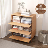 WHOOSPEREH Stackable 3 Drawers Dresser, Customizable Chest of Drawers for Bedroom, Living Room, Closet, Easy Assembly Wood Furnitures Cabinet, 30 inch Width Beech and Basswood Color Combo WHOOSPEREH