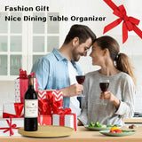 Lazy Susan Organizer Homerays 9 Inch Non-Skid Bamboo Lazy Susan for Kitchen Rotating Spice Rack for Kitchen Cabinet, Wood Turntable for Kitchen Countertop Organizer Homerays