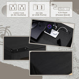 Large Record Player Stand with Charging Station & LED Lights, Vinyl Records Storage Holder Cabinet Holds up to 230 Albums, Turntable Stand for Music Room, Bedroom, Living Room, Office (Black) Joaxswe