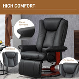 HOMCOM Manual Swivel Recliner Chair, PU Leather Reclining Chair with Footrest for Living Room, Black HOMCOM