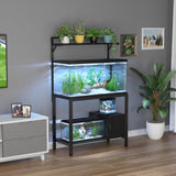 GDLF 40-50 Gallon Fish Tank Stand with Plant Shelf Metal Aquarium Stand with Cubby Storage 36.6" x 18.5" Tabletop fits Aquarium,Turtle Tank,or Reptile Terrariums GDLF