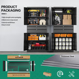 Letaya Metal Garage Storage Cabinet,71" Heavy Duty Steel Cabinet Tool Cabinet with 4 Door Lock-Adjustable Shelves and 2 Drawer for Garage Home Office Utility Room (Black) Letaya