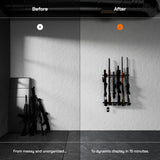 Hold Up Displays Gun Rack Wall Mount, Vertical Gun Rack, Rifle Rack, Holds 6 Shotguns, Rifles, & More, Heavy Duty Steel Indoor Gun Rack, Home Gun Storage Solutions - Made in The USA Hold Up Displays