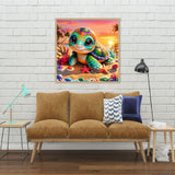 Sea Turtle Diamond Art Kits for Adults,DIY 5D Cute Turtle Diamond Painting Kits for Beginners,Round Full Drill Diamond Dots Paintings Picture Gem Art Craft for Home Wall Art Decor Gifts 14x14 inch Ammklfh