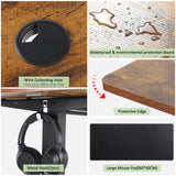 Legooin Electric Standing Desk, 55 x 24 in Adjustable Height Sit Stand up Desk, Sit Stand Home Office Computer Desk with Oversized Mouse Pad(Brown) Legooin