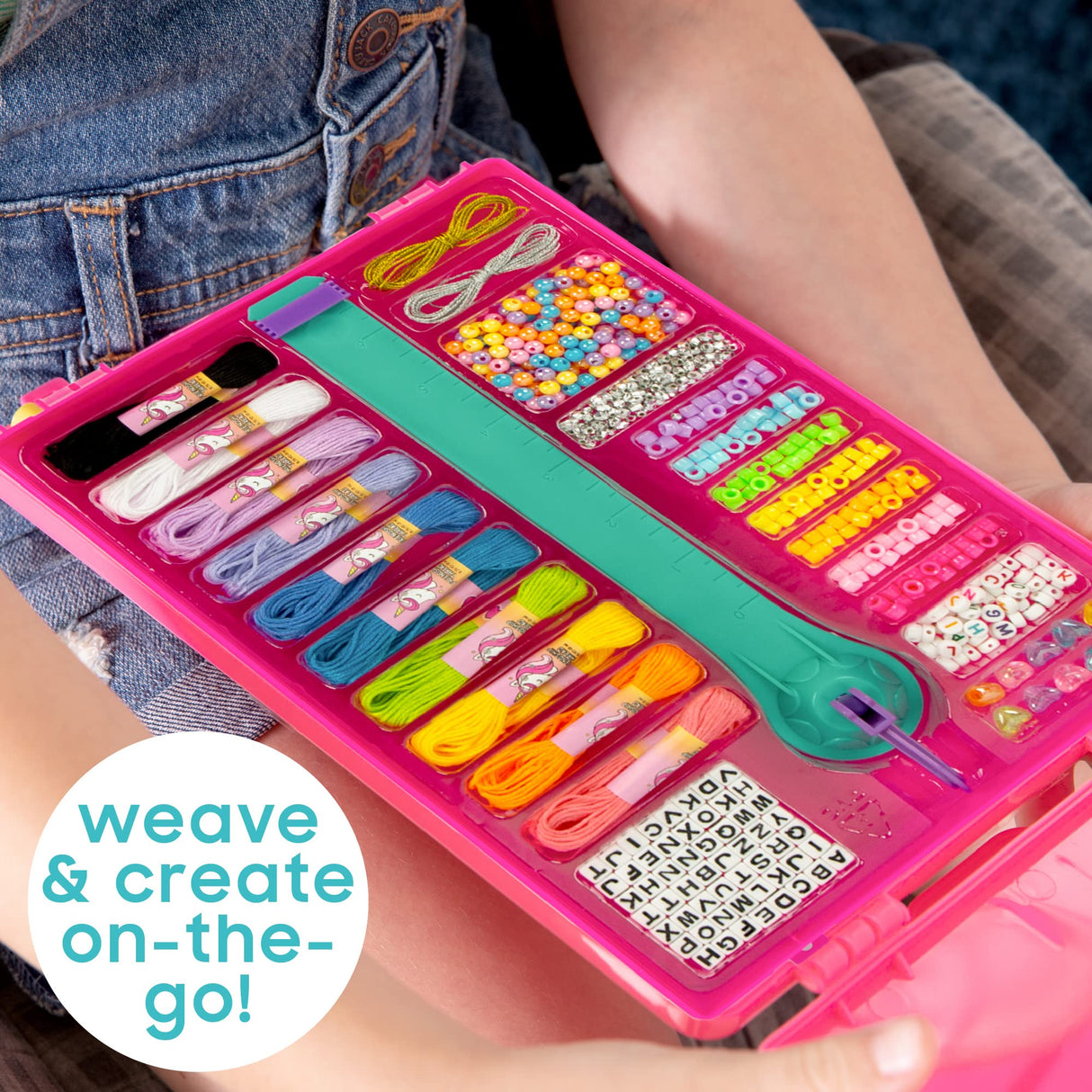 Just My Style On-The-Go Jewelry Studio – Bracelet-Making Travel Kit – DIY Bead & Braid Set for Kids Ages 6+ Just My Style
