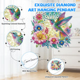 Bowetile Bird Diamond Art Hanging Kits for Adults Kids, 5D Special Shape Diamond Painting Flowers Pendant Kits, Animal Gem Art Suncatchers Painting Ornament for Home Garden Wall Decor Bowetile