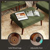 jamege Sectional Couch Sofa Bed, L-Shaped Linen Fabric Sofa Sleeper with Reclining Backrest and Removable Ottoman for Apartment Living Room jamege