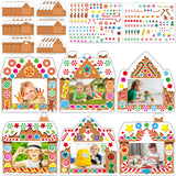 chiazllta 30 Packs Christmas Picture Frame Craft Kits for Kids, Xmas DIY Gingerbread Candy Craft Holiday Art Favor Home Class Game Activities for Kindergarten Preschool chiazllta