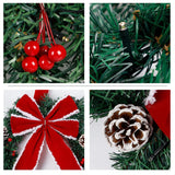 Hausse Set of 3 Christmas Wreaths, Lighted Artificial Christmas Wreath with LED Lights & Large Red Bow Ornaments, 8 Modes & Timer, Battery Operated for Front Door Gate Wall Xmas Party Decorations Hausse