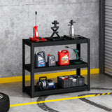 BESFUR 3-Tier Metal Shelving Unit, Adjustable Garage Shelves, Heavy Duty Garage Storage Shelving Unit for Warehouse Pantry Closet Kitchen, 15.8"*35.5"*35.5", Black BESFUR