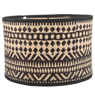 Bamboo Lamp Shade, Vintage Drum Lampshade Table Lamp Shade Chandelier Lamp Covers Replacement Light Accessory for Pendant Floor Lamps, 30X30x20CM