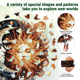 Wooden Puzzles for Adults, Sun and Moon Wood Puzzles 200 Pieces, Irregular Animal Shaped Unique Wooden Jigsaw Puzzles, Creative Ghristmas Gift for Teenagers and Adults WHJSG