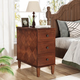 Tribesigns Solid Wood End Table, Fully Assembled Narrow Side Table with Drawers, Pre-Assembled Nightstand Slim Bedside Table for Small Spaces, Living Room, Bedroom, Brown Tribesigns