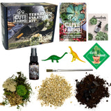 Cute Farms Terrarium Starter Kit | Moss, Vermiculite, Soil, Plant Food, Brush, Build and Care Guide | DIY Succulent Terrarium Kit for Adults and Kids Cute Farms