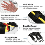 12ft Trampoline Net - Replacement Enclosure Safety Net for 8 Poles Round Frames Trampoline with Double Zipper and Protection Buckles Biggun