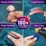 Klever Kits 180+ Magic Set- My First Magic Trick Kit- Amazing Magician Toy with Step-by-Step Video Lessons, for Kids Aged 6+ Easy Tricks of Wand and Illusion Cards Klever Kits