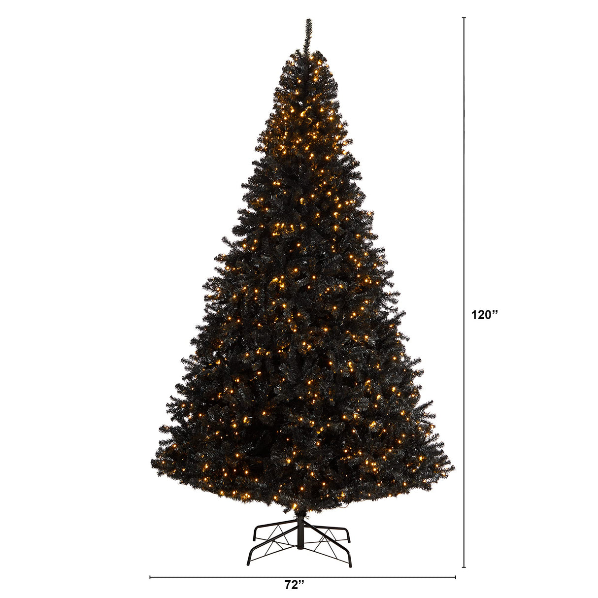 Nearly Natural 10ft. Black Artificial Christmas Tree with 950 Clear LED Lights and 3056 Tips Nearly Natural