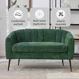 Sinzho & Wiyfun 50.2'' Upholstered Small Loveseat Sofa Chenille 2-Seat Couch Settee Love Seat for Small Space Mini Room, Green Sinzho & Wiyfun