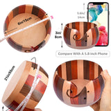 Coopay Wool Yarn Bowl Rosewood, Handmade Wooden Yarn Storage Bowl With Holes, Knitting Wool Storage Bowl Round - Ideal Knitting Crochet Accessories for Knitters Coopay