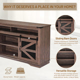 Zanzio XZ0-66TVS Rustic Farmhouse TV Stand, Distressed Brown Zanzio