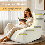 KKdema Bean Bag Chair, Fireside Bean Bags Lazy Sofa Sack, Big Beanbag Chair Floor Couch, Memory Foam Lounge Chair for Bedroom, Living Room, Office and Home, White KKdema