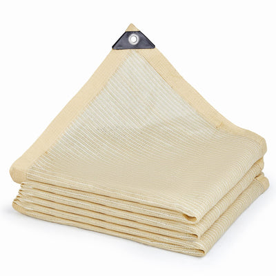 JXXXN 90% Shade Fabric Sun Shade Cloth, 10 x 20' Beige Shade Cloth with Grommets for Garden, Outdoor Patio, Pergola, Deck