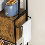 HOMCOM Industrial Baker's Rack with LED Lighting, Power Outlets, and Wine Storage HOMCOM