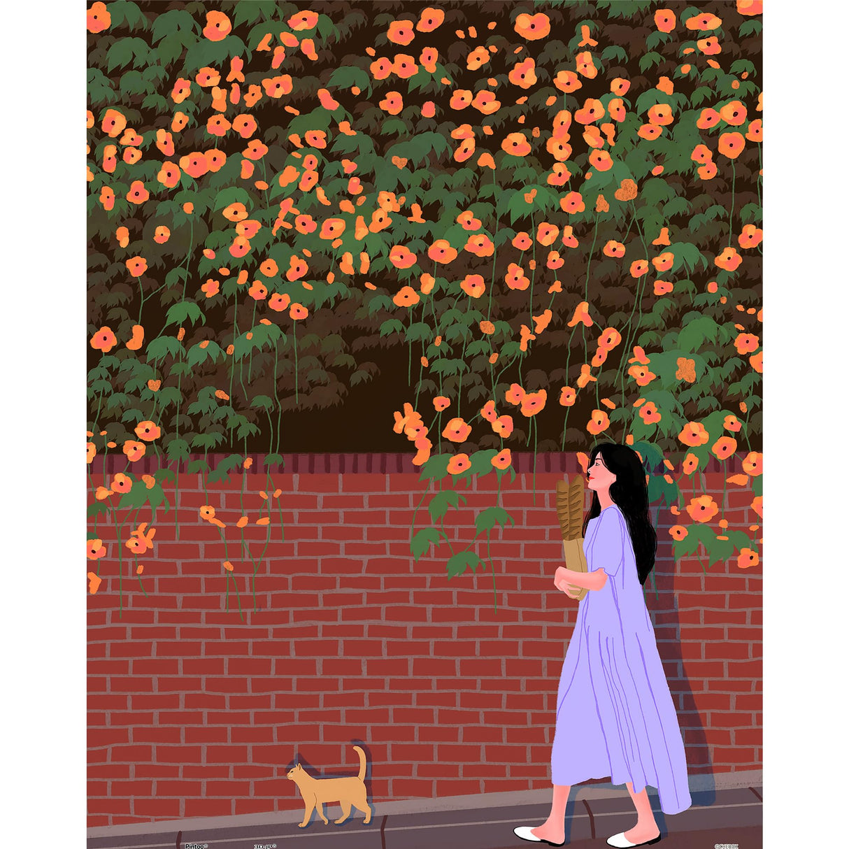 Pintoo Jigsaw Puzzles 500 Piece for Adults - CHEROK - Walk with A Cat Beautiful Plastic Puzzle for Home Decor Zero Dust Easy Storage [H3514] Pintoo