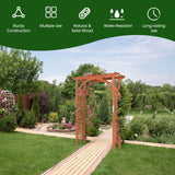 Tangkula 85 inches Garden Arbor, Wooden Wedding Arches Structure w/Trellis Sides for Climbing Plants, Patio Bridal Party Decoration Arbor for Garden, Lawn, Parties, Ceremony (Natural) Tangkula