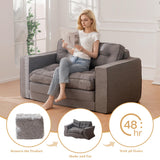 YOSHOOT Loveseat Sleeper Sofa,55" Convertible Sofa Bed Couch Futon Couches for Living Room,3-in-1 Pull Out Floor Couch with Backrest and Pillows YOSHOOT