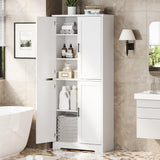 IDEALHOUSE Pantry Cabinet,70" Tall Kitchen Pantry Cabinets with 2 Doors and 3 Adjustable Shelves, Freestanding Cupboard, Modern Storage Cabinet for Bathroom, Dining Room, Living Room, White IDEALHOUSE