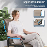 Amopatio Patio Swivel Chairs Set of 2, Outdoor Swivel Rocker Dining Chairs with All Weather Textilene High Back & Metal Frame, for Backyard Deck Lawn Garden, Brown Amopatio