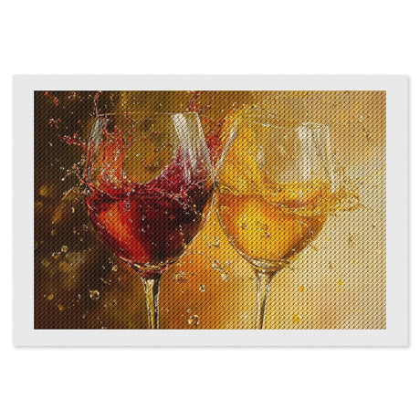 YDVZYWBL Wine Glasses Splash Diamond Art Painting Art Kits 5D DIY Diamond Art Kits Home Wall Decor 8"x12" YDVZYWBL