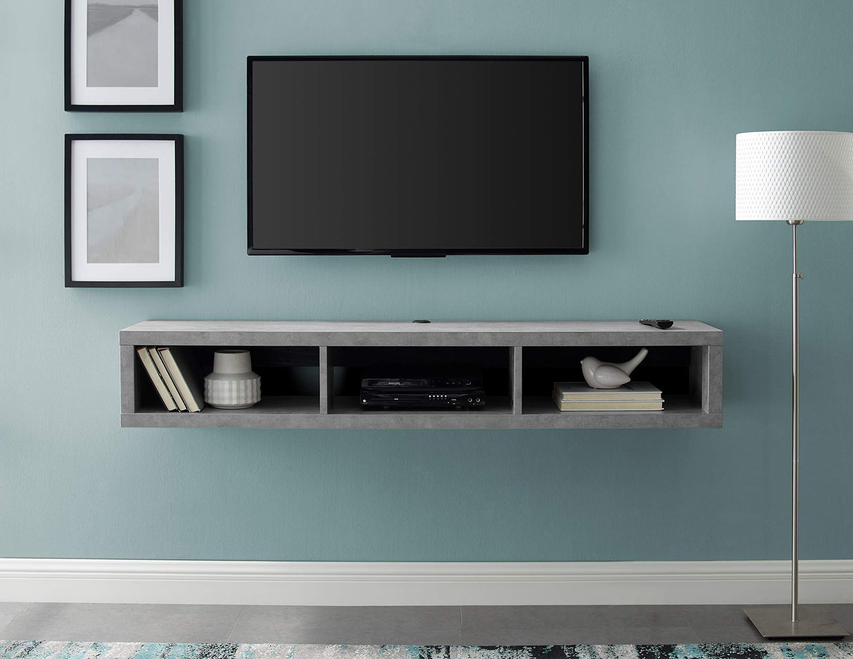 Martin Furniture Floating Tv Console, 60", Stone Gray Martin Furniture