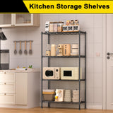 GIOTORENT 4-Wire Garage Shelving Storage Shelves, Metal Shelf Organizer 1400Lbs Capacity, Kitchen Storage Adjustable Shelf for Laundry Bathroom Pantry Closet, Black 36.2''L x 14''W x 53.4''H GIOTORENT