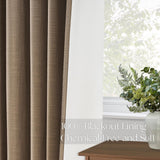 Topfinel Extra Long Total Blackout Linen Curtains 120 Inches Long for Living Room Large Window with Hooks Rings, Pinch Pleated Cold Blocking Acoustic Heavy Taupe Track Curtains 2 Panels 10 FT Topfinel