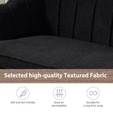 Black Modern Boucle Loveseat Couch,Futon Small Sofa with Gold Metal Legs ,2-Seater Upholstered Mini Sofa Couches for Small Space,Living Room Bedroom Office Dorm Studio Apartment Couche(Black) Gustonhon