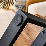 TesNus Rectangle Rustic Coffee Table, Modern Farmhouse Wood Simple Coffee Table with Metal Legs, Center Table for Living Room TesNus