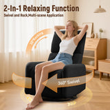 Korser 360° Swivel Glider Chair, Rocking Chair Nursery with Side Pockets, Deep Cushioned Seat, Nursery Chair with Steel Structure Base, Sherpa Swivel Chairs for Living Room, Bedroom, Baby Room Korser