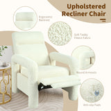 LUMISOL Upholstered Recliner Chair with Adjustable Backrest, Push Back Recliner Armchair, 31.25'' Single Sofa for Living Room, Upholstered Chair, Beige LUMISOL