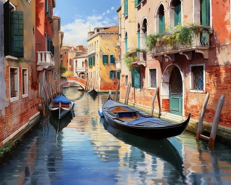 QACEYID DIY Easy Paint by Numbers, Venice Italy, Canvas Painting Kit, Add Color to Your Living Space, 40x50cm, Without Frame QACEYID