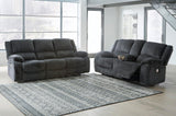 Signature Design by Ashley Draycoll Power Double Reclining Loveseat with Storage Console & USB Plug, Dark Gray Signature Design by Ashley