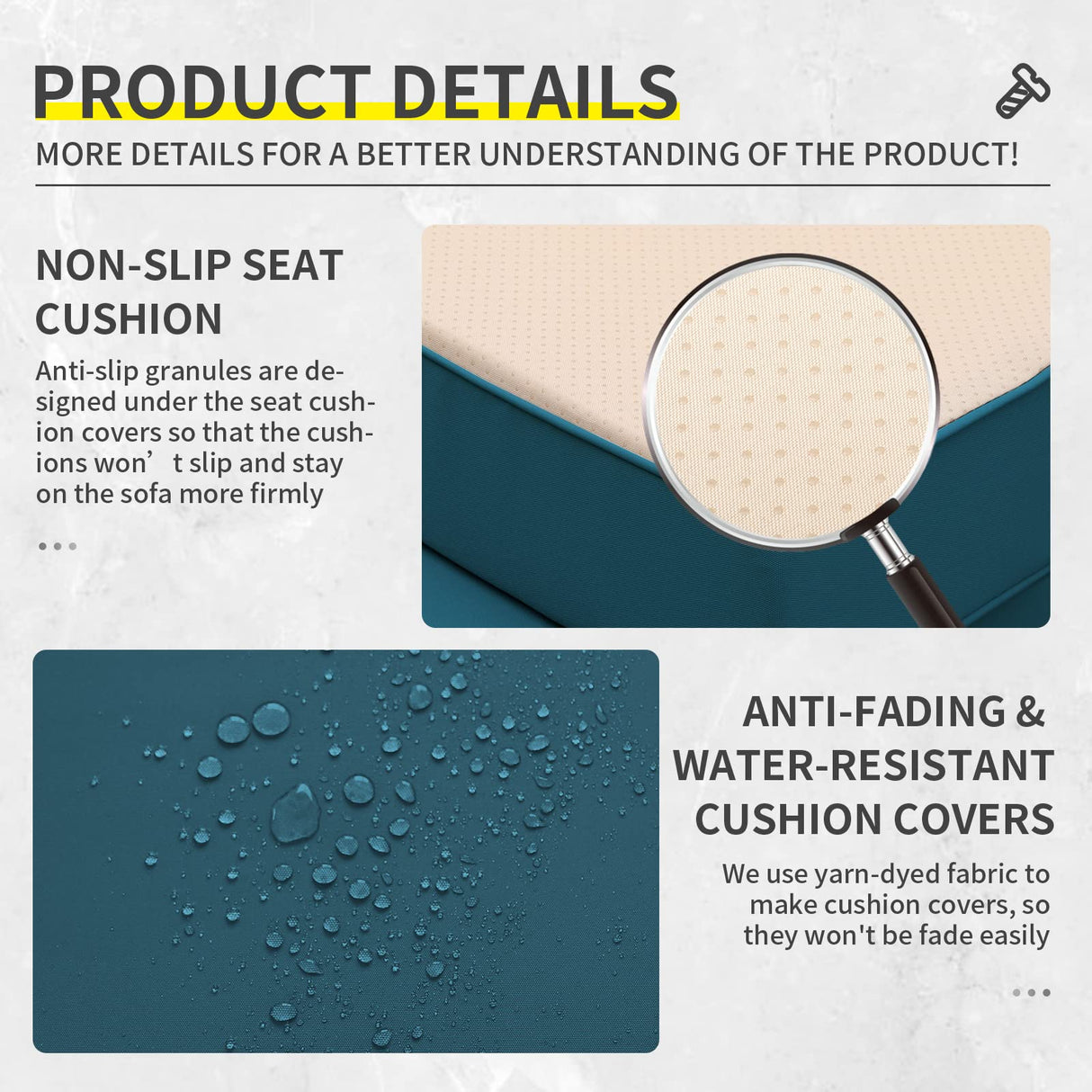 Lviden 6 Pieces Wicker Patio Furniture Sets Outdoor Conversation Set PE Rattan Sectional Sofa Couch with Storage Table and Peacock Blue Cushions Lviden