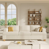 Apicizon 89'' 3-Seat Sofa Couch with Loveseat, 2 Piece Comfy Sofa Sets for Living Room, Modern Lounge Sofa Sleeper Couch for Apartment with Deep Seat, Living Room Set White Corduroy Apicizon