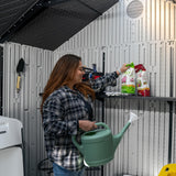 Lifetime Outdoor Storage Shed, 8x20 Ft, Gray, Resin Backyard Tool Shed with Lockable Doors and Weather-Resistant Panels Lifetime