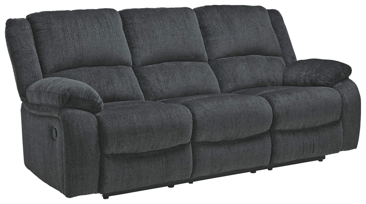 Signature Design by Ashley Draycoll Contemporary Manual Pull Tab Reclining Sofa, Dark Gray Signature Design by Ashley