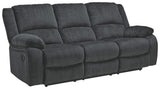 Signature Design by Ashley Draycoll Contemporary Manual Pull Tab Reclining Sofa, Dark Gray Signature Design by Ashley